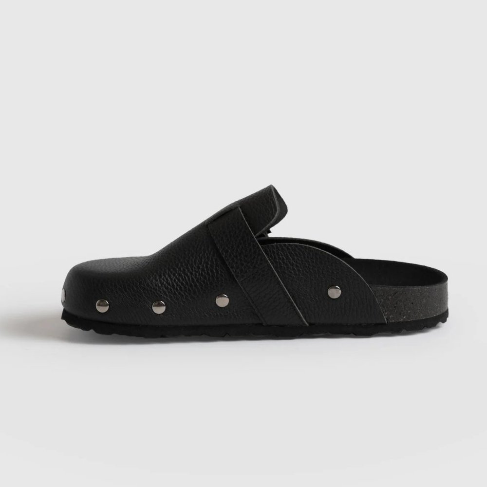 Saint + Sofia STUDDED CLOGS - BLACK  Size 10
